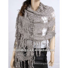 2016 Latest fashion big size crochet fringe winter scarf